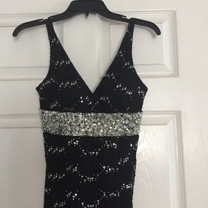 Black sleek evening gown